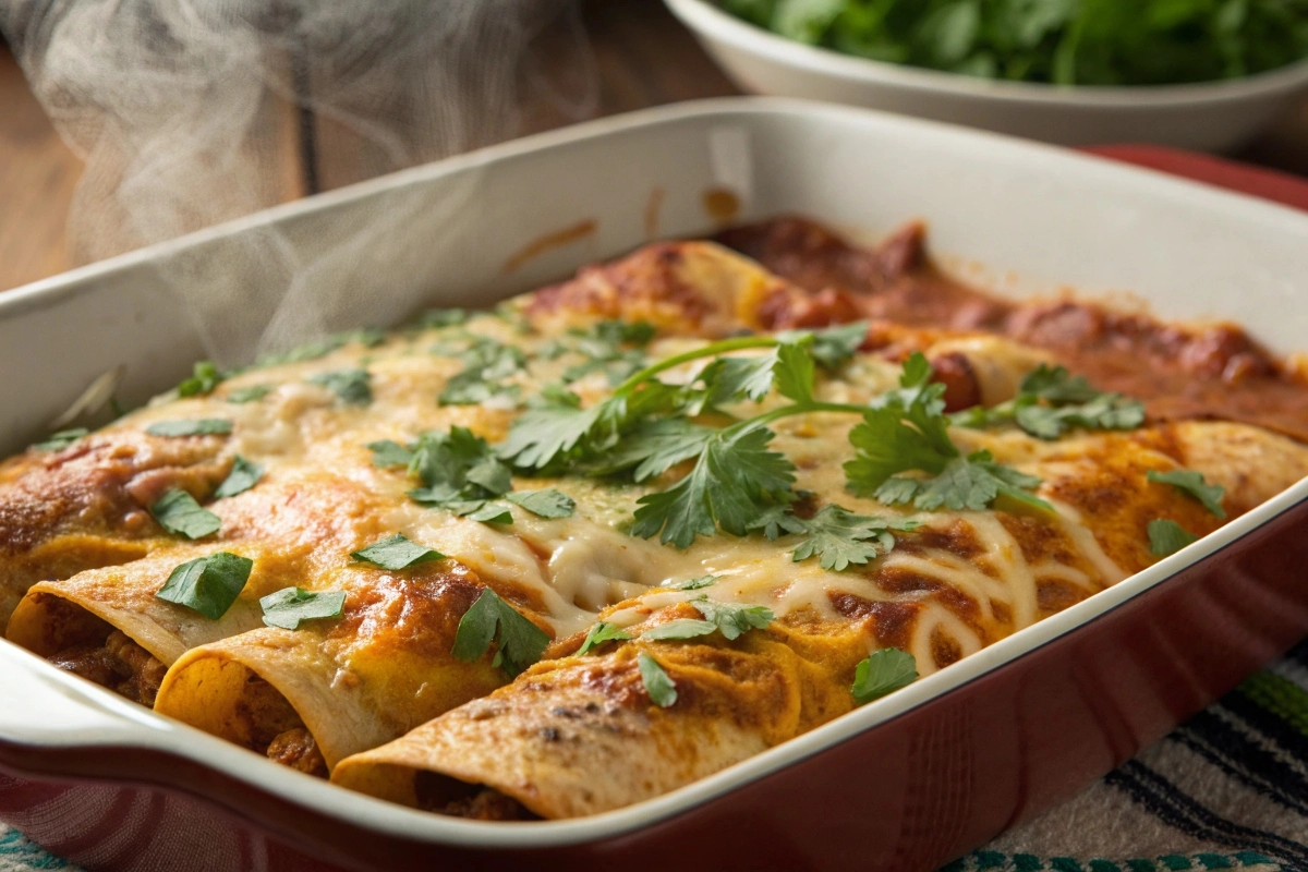 a-close-up-of-freshly-baked-enchiladas-garnished-w a-close-up of freshly baked enchiladas-garnished w