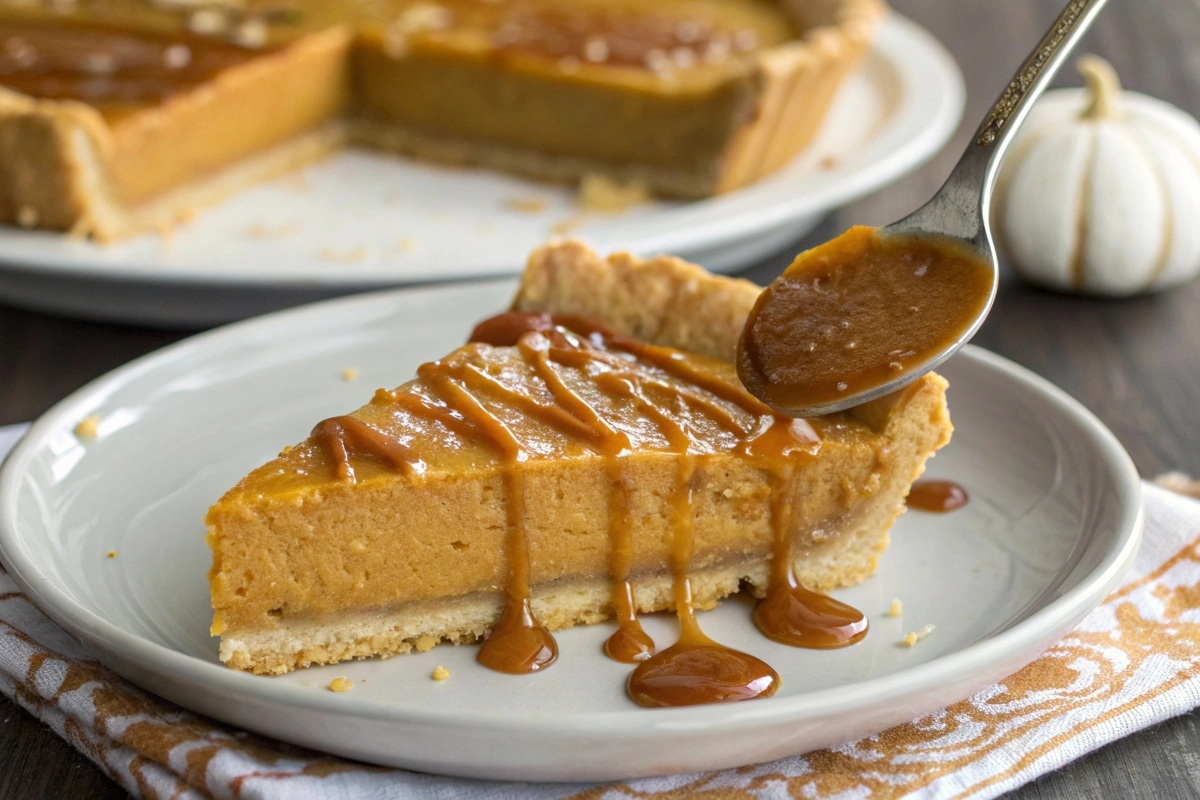 a-spoonful-of-salted-date-caramel-drizzled-over-a- A blender mid-process, showing the transformation of dates and coconut milk into a smooth caramel sauce.
