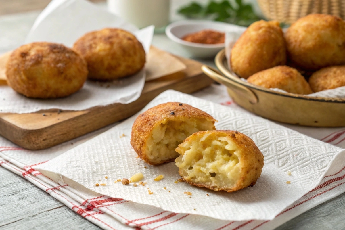 freshly-fried-papas-rellenas-resting-on-paper-towe freshly-fried-papas-rellenas-resting-on-paper-towe