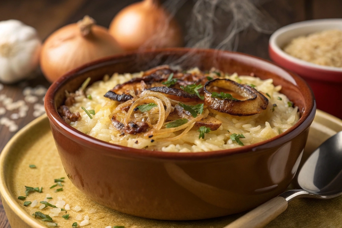 golden-baked-french-onion-soup-rice Golden Baked French Onion Soup Rice