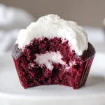 red velvet cupcakes with a creamy topping